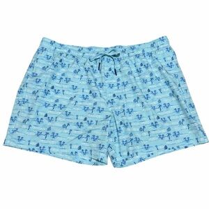 Southern Tide Men's Tropical Swim Trunks | Light Blue/Palm Tree | Size XXL